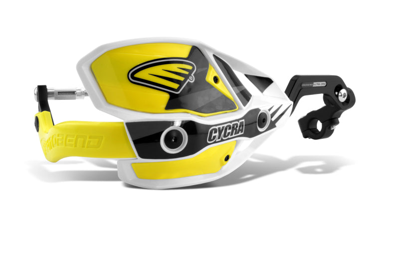 Cycra CRM Ultra 7/8 inch Clamp with White Shield and Yellow Cover for Powersports Handguards