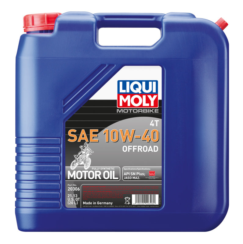 LIQUI MOLY 20L Offroad 4-Stroke SAE 10W40 Synthetic Motor Oil for Powersports Vehicles