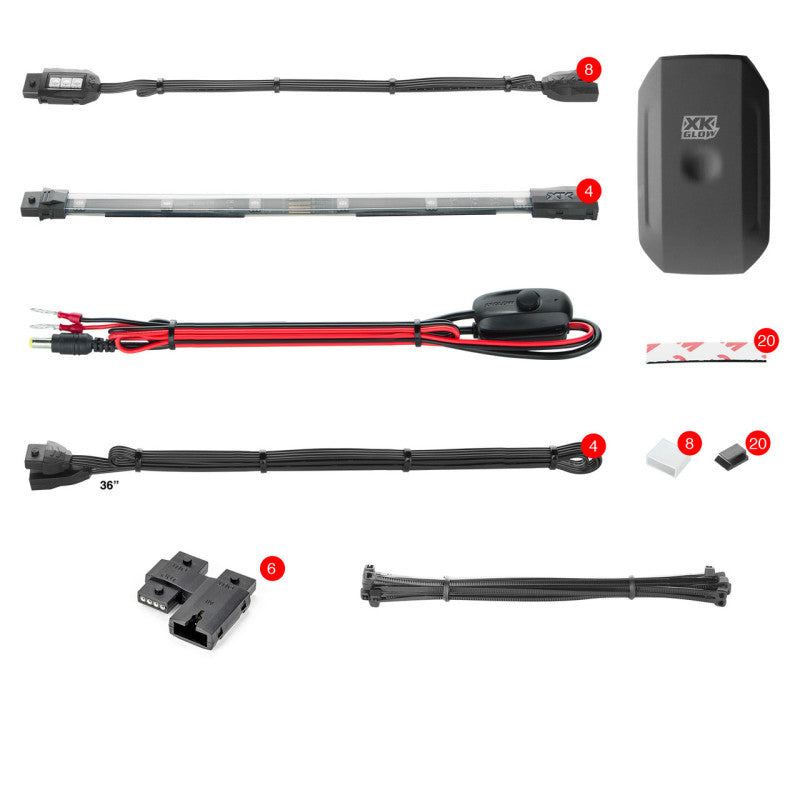XKGLOW XKChrome LED Accent Light Kit for Motorcycles and ATVs – Multicolor RGB Strip Lights with Smartphone App Control