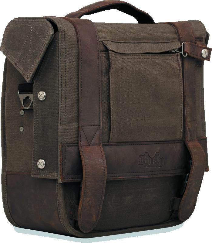 Burly Brand Voyager Saddlebag for Harley-Davidson and Triumph Motorcycles - Dark Oak
