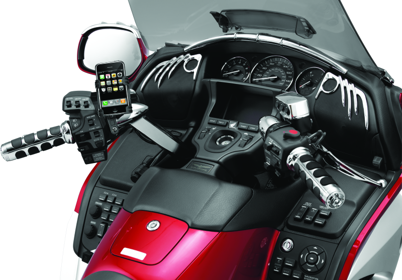 Kuryakyn Tech Connect Perch Mount Black Standard – Powersports Device Mount with Chrome Option