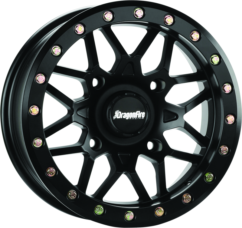 DragonFire Racing Typhon Wheel 14x7 4/156 +10 Offset in Red with Machined Finish