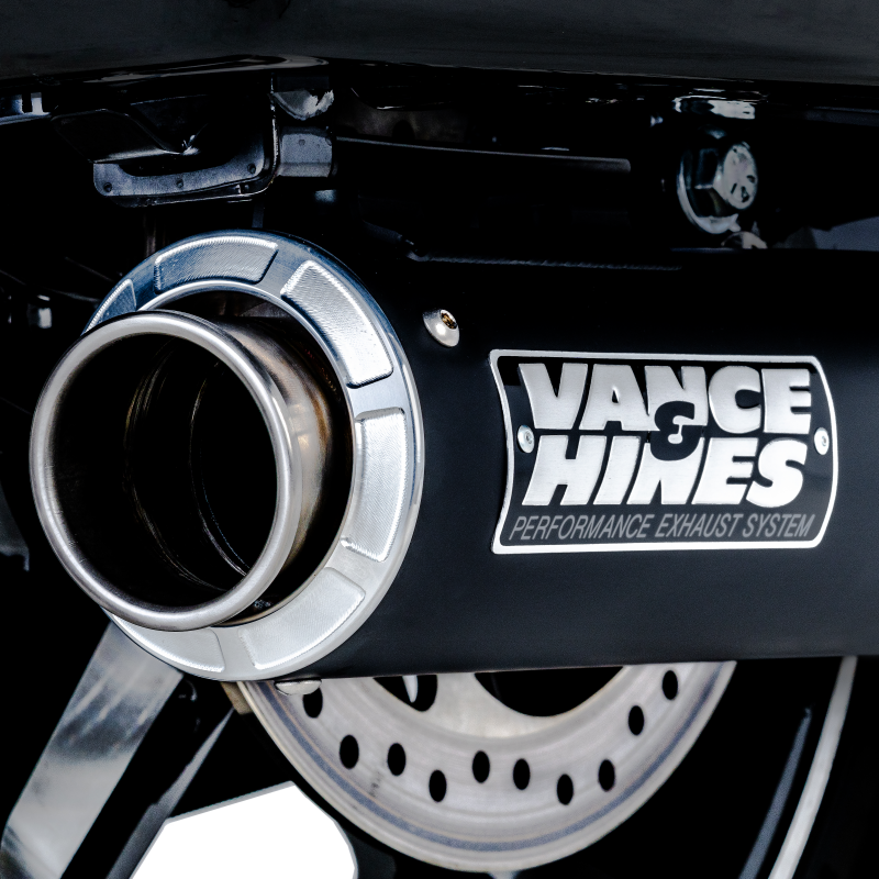 Vance & Hines 46721 Stainless 2-into-1 Upsweep Exhaust System for Harley-Davidson Touring, Black Finish
