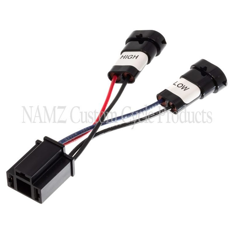 NAMZ 14-23 Road King Headlight Adapter Pigtail with H9 & H11 to H4 Connector for Harley Davidson