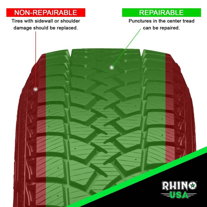 Rhino USA 14-Piece Compact Tire Repair Plug Kit RNO-PLUG-PACK for Tubeless Tires