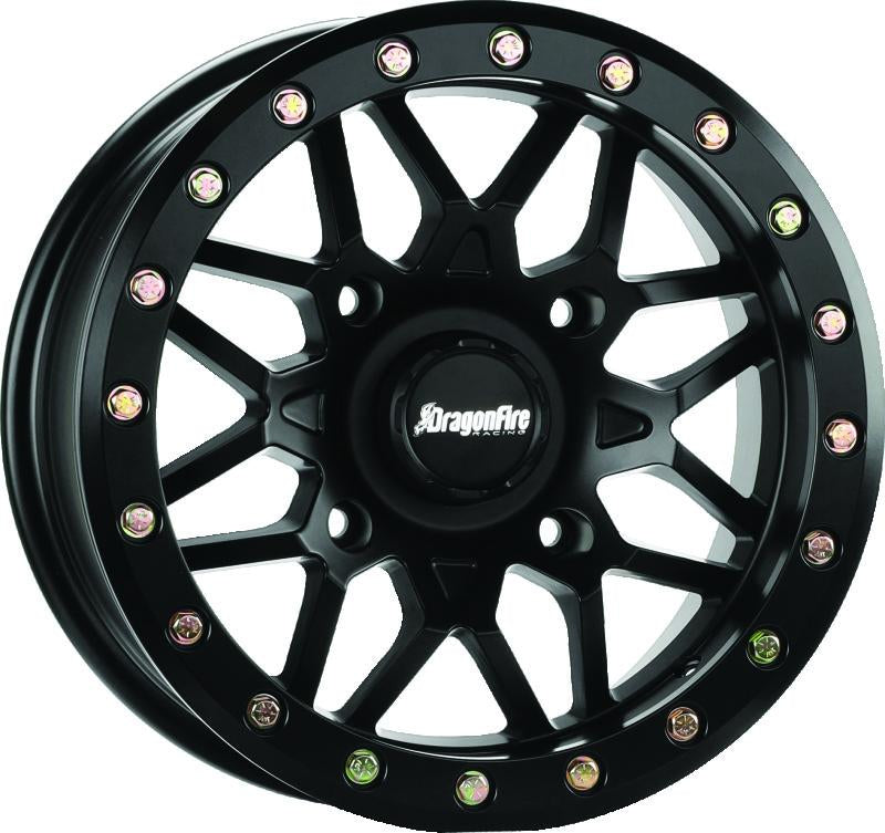 DragonFire Racing Typhon Wheel 14x7 4/156 +10 Offset in Red with Machined Finish
