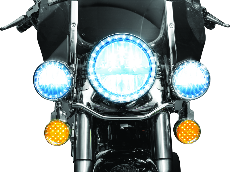 Kuryakyn LED Front Turn Signal Conversion Flat Style Insert with Amber Lens for Harley Davidson 2008-2010