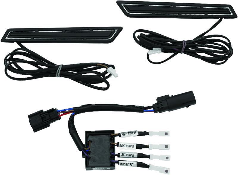 Kuryakyn LED Saddlebag Hinge Accents for Harley Davidson – Black, Part #5477