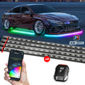 XKGLOW XKmax RGBW 8-Piece Addressable Car Underglow Kit for 12V Vehicles