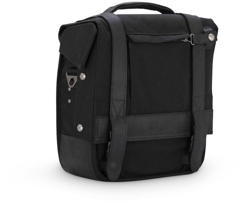 Burly Brand Voyager Saddlebag for Triumph Bonneville T120 and Honda Rebel 1100 – Black CORDURA® and Leather Paneling