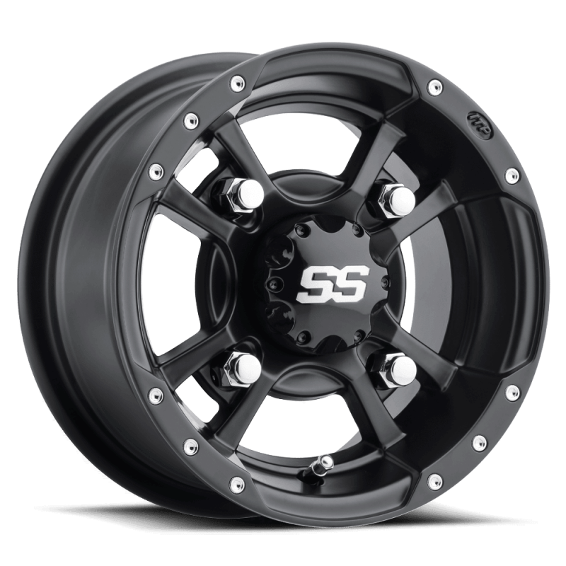 ITP SS 112 9x8 Black Alloy Wheel with 4x110 Bolt Pattern and 3+5 Offset