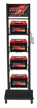 Odyssey Battery 4-Battery Display Rack - 1 Wide x 4 High for Powersports