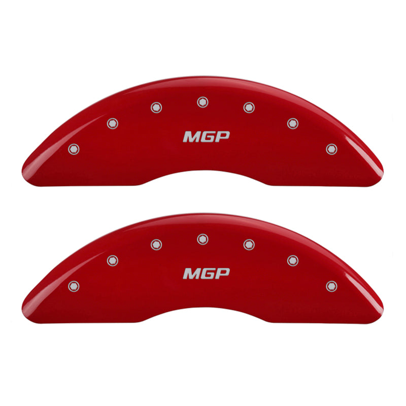 MGP 4 Caliper Covers for Cadillac CT6 2016-2018 Red Finish with Silver Engraving