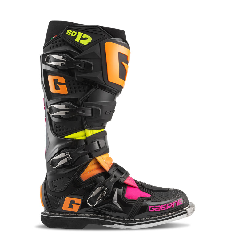 Gaerne SG12 Limited Edition Motocross Boot Size 13 – Black, Orange & Pink