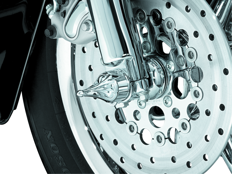 Kuryakyn Roman Axle Caps Chrome for Harley-Davidson – Custom Front End Enhancement