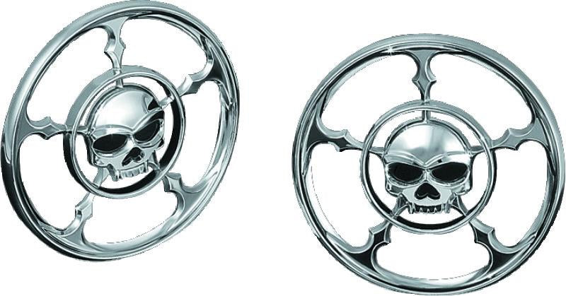 Kuryakyn Zombie Speaker Grills Chrome Part #3787 for Harley Davidson Touring Models