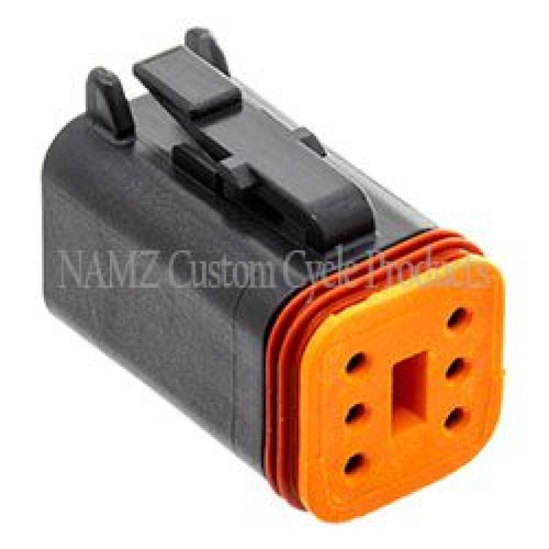 NAMZ Deutsch DT Series 6-Wire Plug & Wedgelock - Black for Powersports Equipment (Part No. DP-6B)