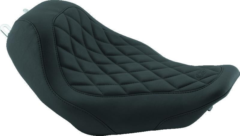 Mustang Motorcycle Wide Tripper Solo Seat with Diamond Stitch for Harley Davidson 2002-2007 Models