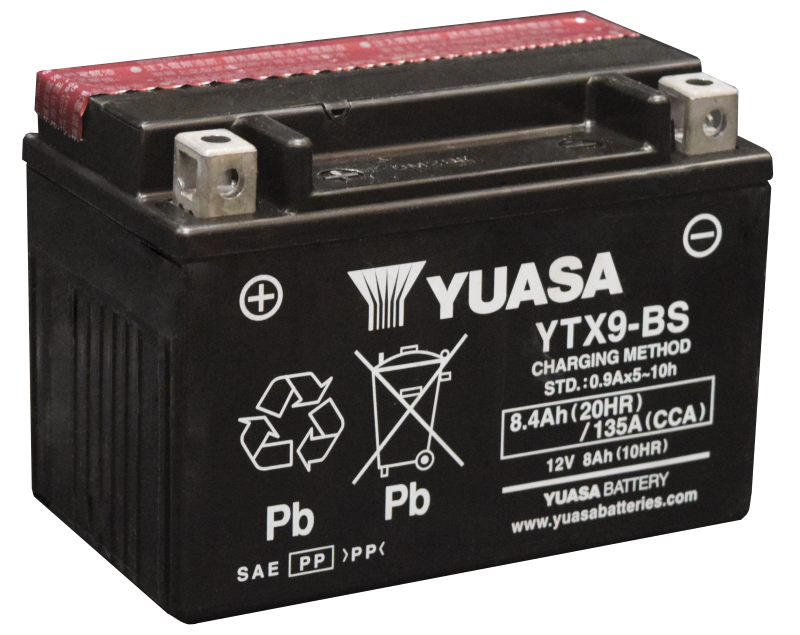 Yuasa Battery YTX9-BS Maintenance Free AGM 12-Volt Powersports Battery