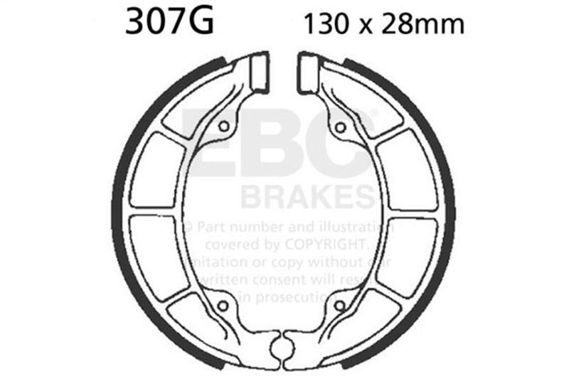 EBC Powersports Part 307G Motorcycle Grooved Replacement Brake Shoes for ATV and Motorcycle