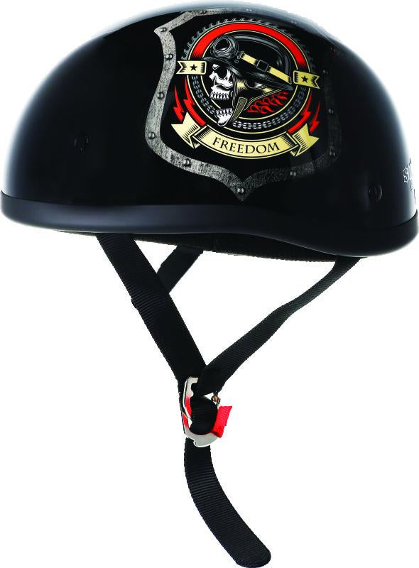 Bikers Choice Skid Lids Freedom Original Helmet - Small, Low-Profile Contoured Design with D.O.T. Safety Standards