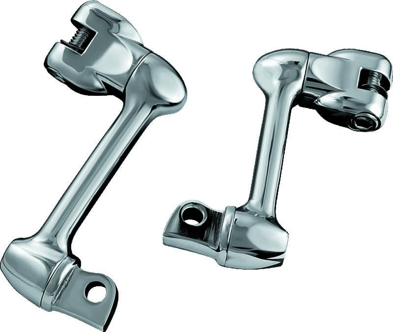 Kuryakyn 4-inch Adjustable Lockable Offsets with Male Mount Adapter in Chrome - Part #4557