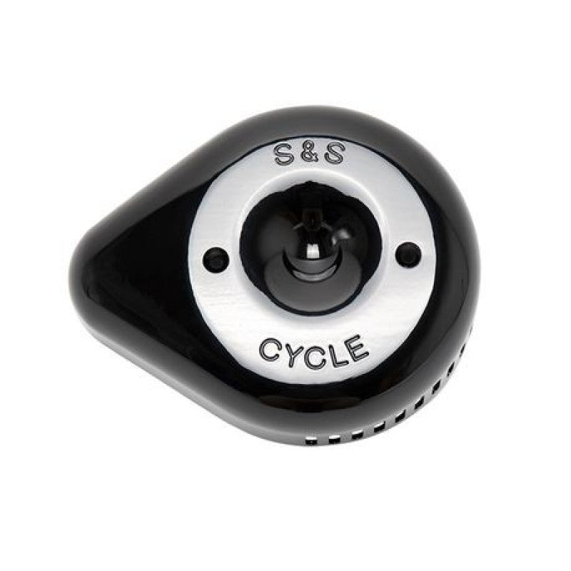 S&S Cycle Stealth Slasher Teardrop Air Cleaner Cover – Gloss Black for Harley Davidson FXR & FLHS Models