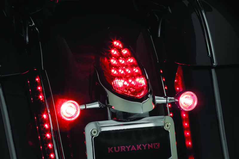 Kuryakyn Rear Turn Signal & License Plate Mount for Indian Motorcycles - Chrome Part 3128