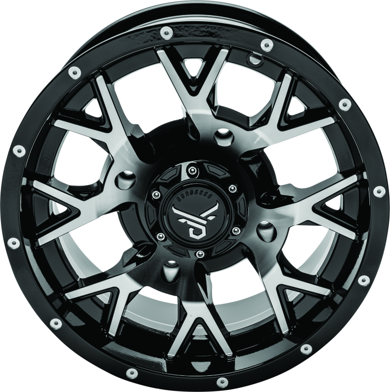 QuadBoss Barbwire 14x7 Wheel - 4+3 Offset, 4x156 Bolt Pattern, Machined Finish