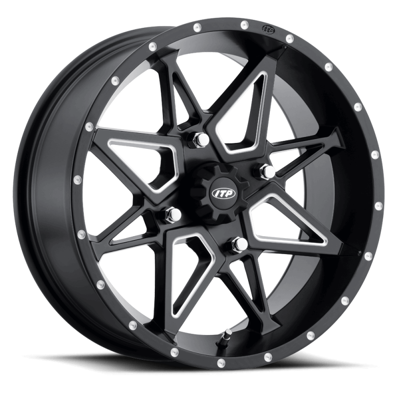 ITP Tornado 15x7 Cast Wheel with 4x110 Bolt Pattern and Matte Black Finish