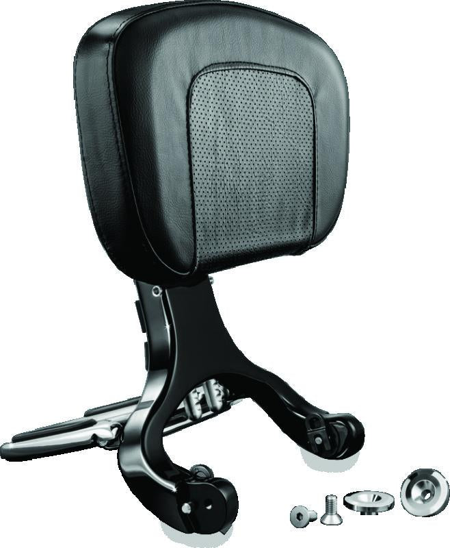 Kuryakyn Multi-Purpose Backrest with Luggage Rack – Black & Chrome Part 1661