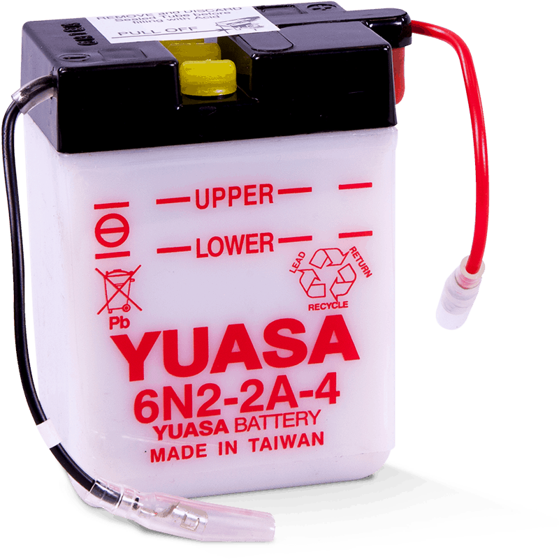Yuasa Battery 6N2-2A-4 Conventional 6-Volt Powersports Battery with Enhanced Cranking Performance