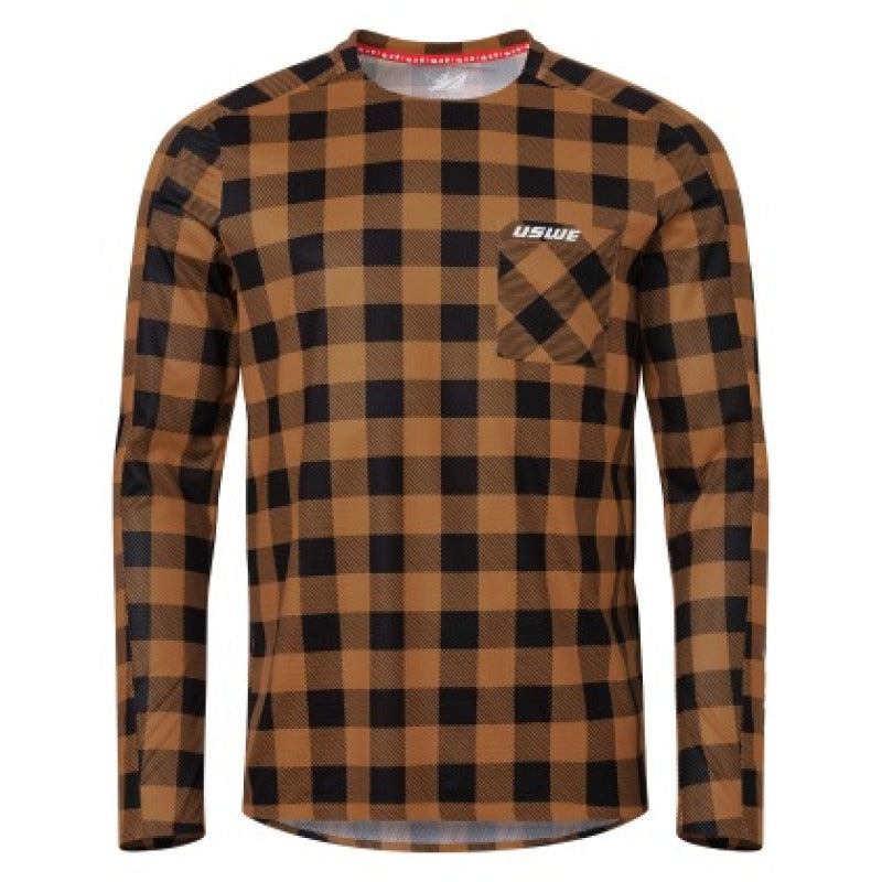 USWE Flannel Long Sleeve Lightweight Off-Road Jersey - Bronze, XL