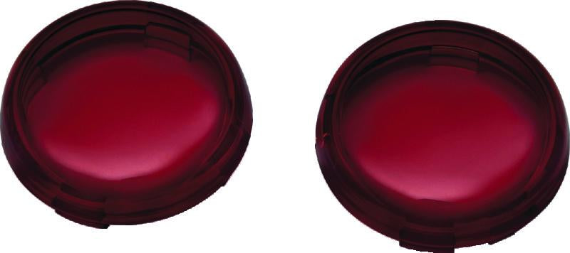 Kuryakyn Bullet Style Lens Red - Replacement Polycarbonate Turn Signal Cover for Harley-Davidson