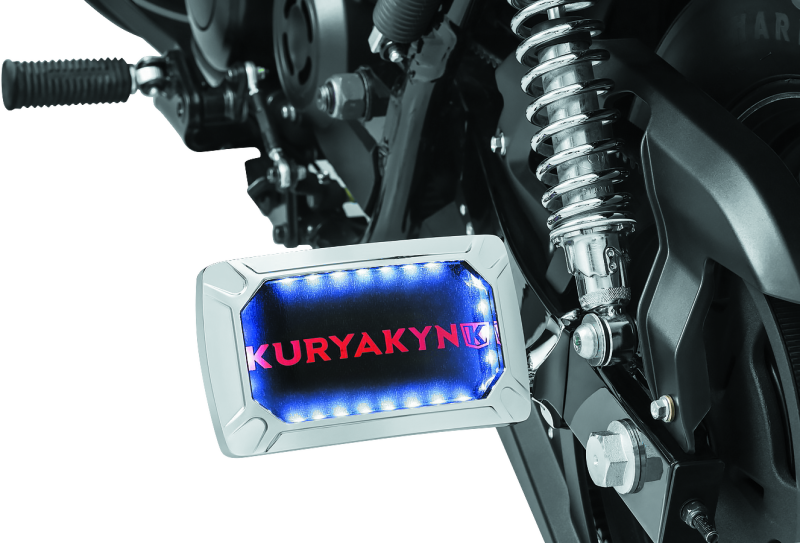 Kuryakyn Nova Curved Horizontal Mount Side License Plate Holder Chrome Part 3192