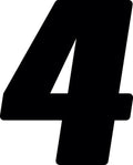Hardline Dirt Digits 3-Pack 4-inch High Gloss Number 4 – Black for Motocross and Powersports Racing