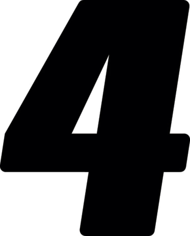Hardline Dirt Digits 3-Pack 4-inch High Gloss Number 4 – Black for Motocross and Powersports Racing