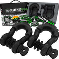 Rhino USA 3/4 Inch D-Ring Shackle Set (2-Pack) Matte Black – Heavy-Duty Off-Road Recovery Gear