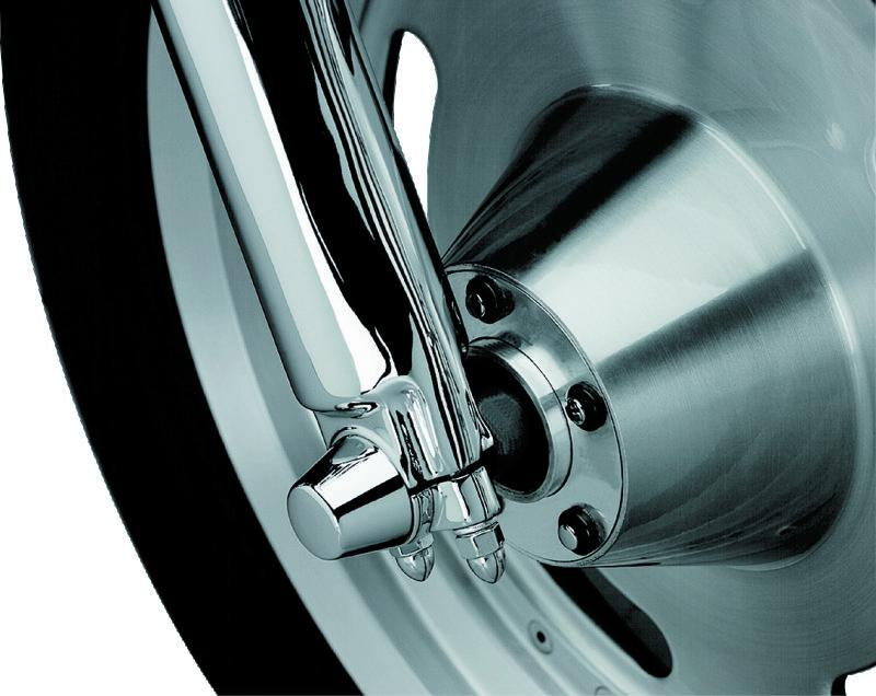 Kuryakyn Chrome Front Axle Nut Caps for Harley Davidson Touring Models