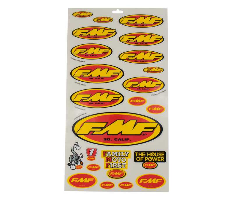 FMF Racing Assorted Sticker Sheet for Powersports Vehicles