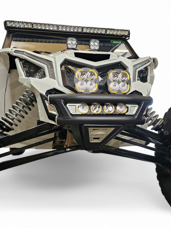 Elektric Off Road 2017+ Can-Am Maverick X3 Amp Front Bumper - Tubular Dune-Style with CNC Aluminum Accents