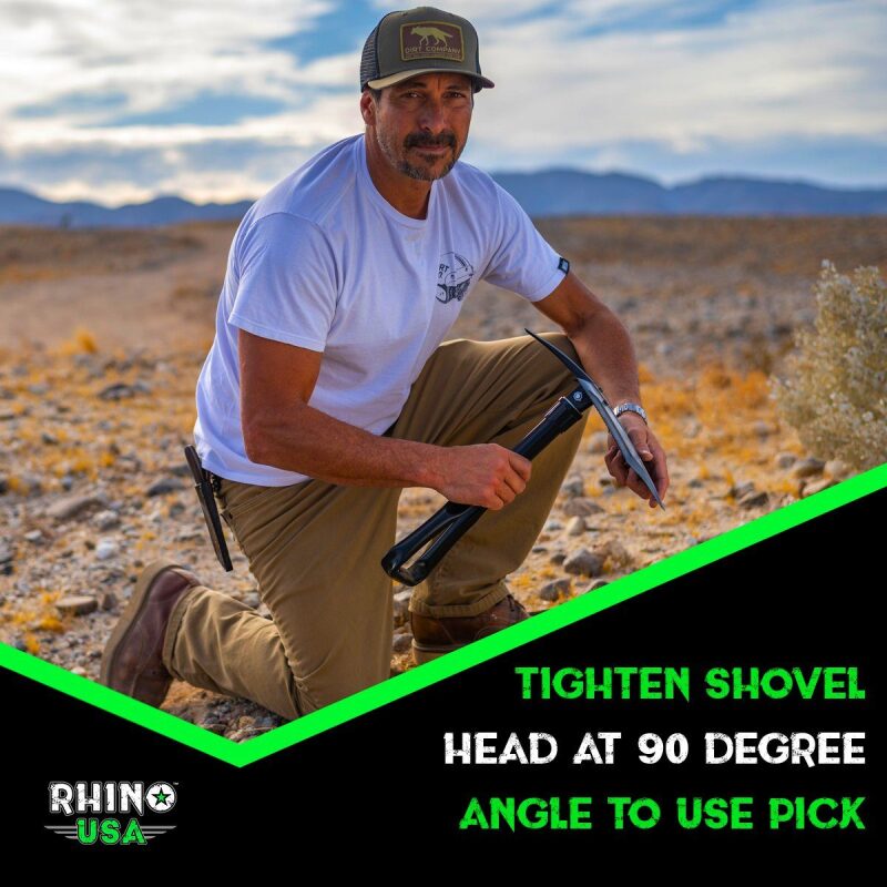 Rhino USA Folding Recovery Shovel with Pick - RNO-ETOOL for Off-Road and Powersports Use