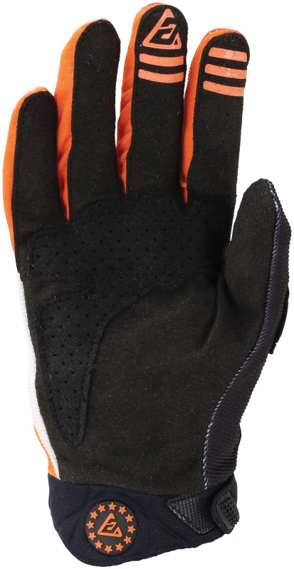 Answer Peak Flo Youth Gloves Black, Hyper Orange, White – Lightweight Powersports Hand Protection
