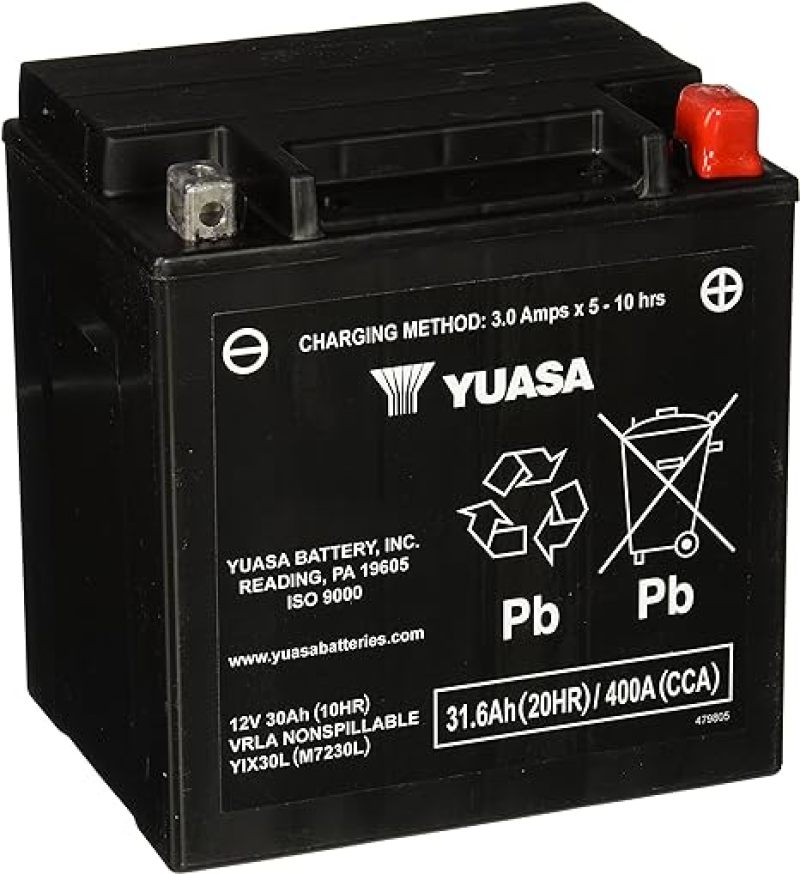 Yuasa YIX30L-PW Maintenance Free AGM 12-Volt Powersports Battery