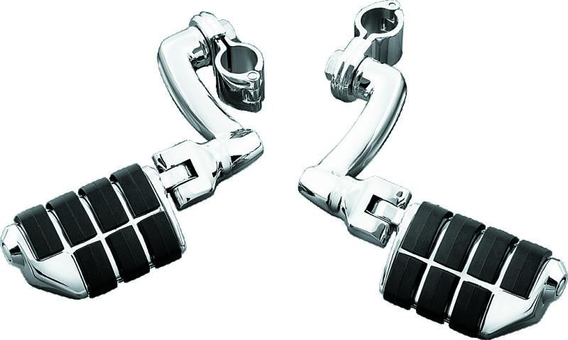 Kuryakyn Longhorn Offset Dually ISO Pegs with 1-1/4 Inch Clamp in Chrome - Model 4575