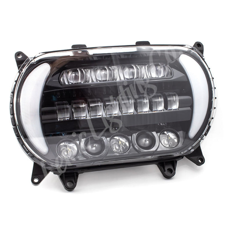 Letric Lighting 2015+ Early Road Glide LED Headlight with Turn Signals - Black and Chrome Finish