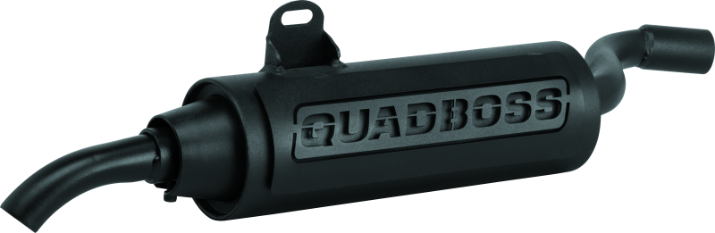 QuadBoss Slip-On Muffler for Honda ATC250ES 1985-1987 - Black Steel with Welded Internal Parts
