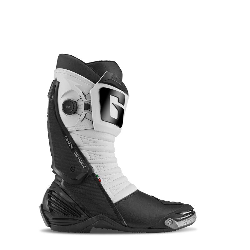 Gaerne GP1 LS Racing Boots Size 10 – Black and White Powersports Footwear with Advanced Support