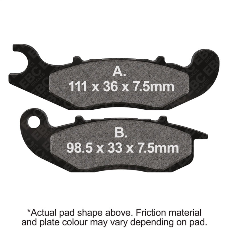 EBC Powersports R Series Sintered Brake Pads for Honda CRF 250L (Front Left)