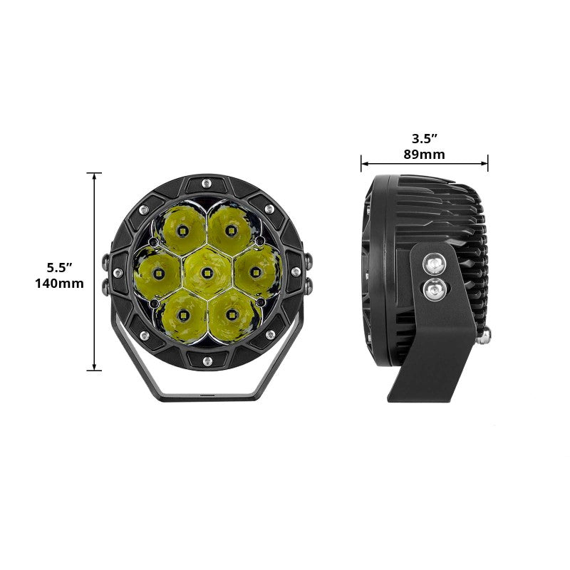 XKGLOW 5-Inch Offroad Cube Spot Beam Light Kit - Powerful LED Work Light with Optional Lens Covers